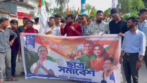 TMCP procession and road meeting in Balurghat